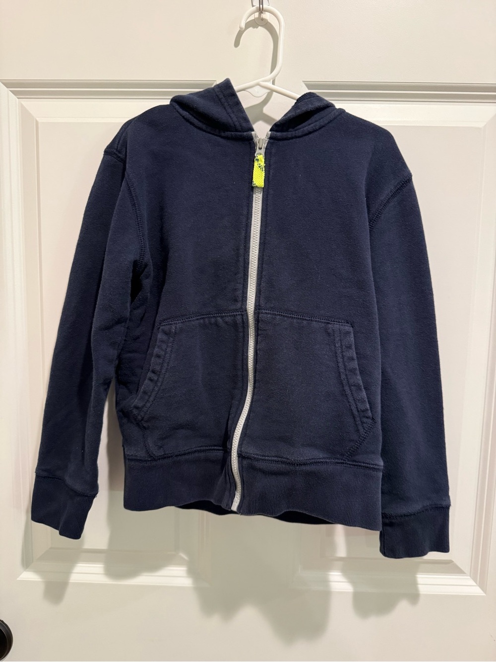Navy Zip-Up Hoodie with Hood and Pockets